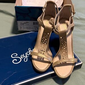 Seychelles Metallic Gold Heeled Sandals
